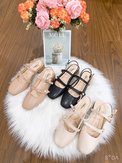 Giày đính ngọc 2 quai sang chảnh ( gót 3p) | BigBuy360 - bigbuy360.vn