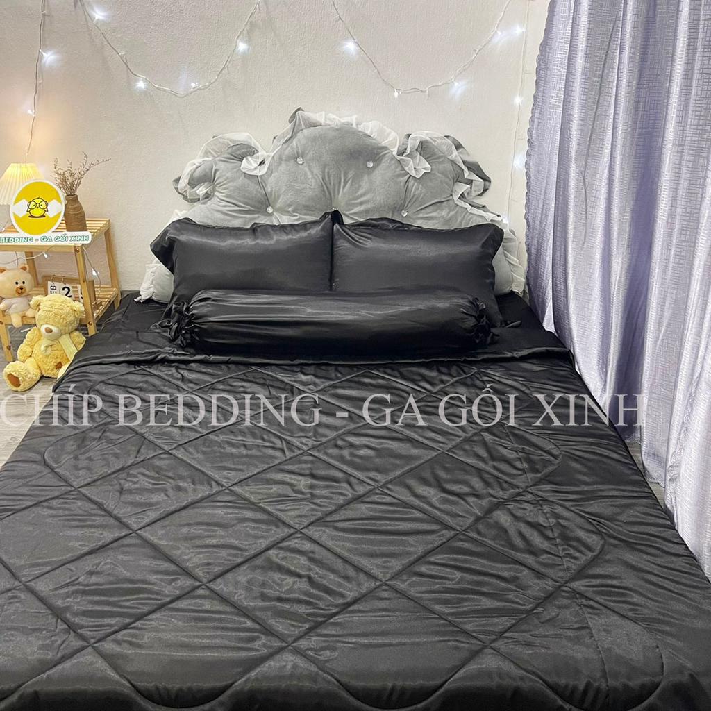 TRỌN BỘ DRAP PHI LỤA THÁI TUẤN HÀNG LOẠI 1 - ĐEN - ĐỦ KÍCH THƯỚC( ẢNH THẬT SHOP CHỤP)
