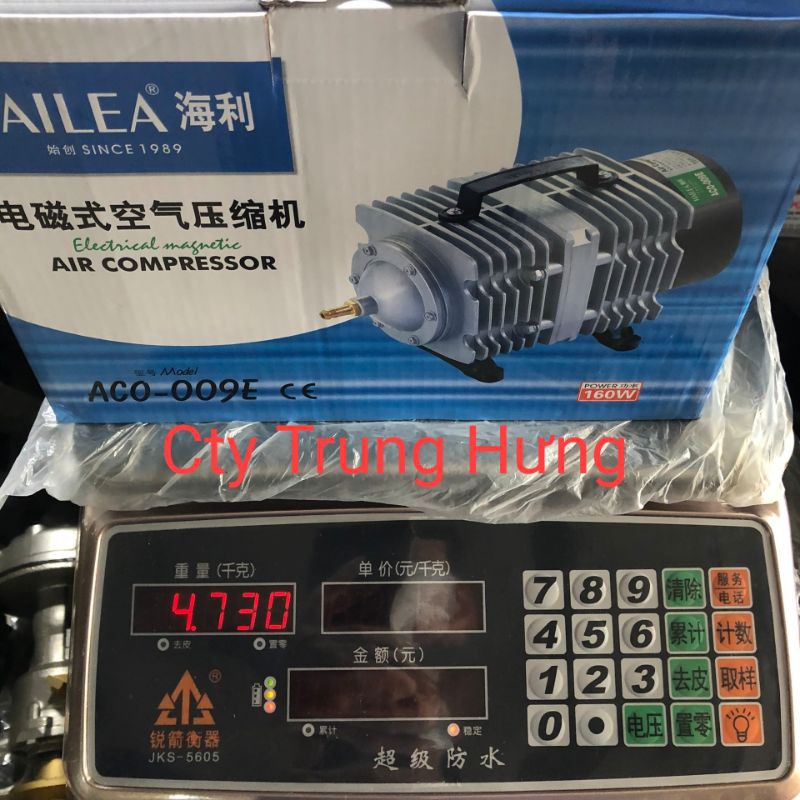 Máy sục sủi thổi khí oxy 220V-160w + 16quả sủi + 32m dây.