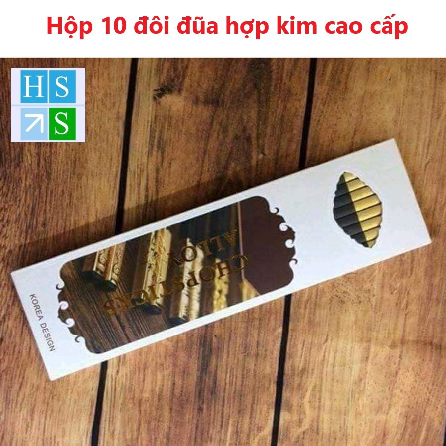 Hộp 10 đôi đũa hợp kim cao cấp Hàn Quốc - Chịu nhiệt độ cao, chống trơn trượt, chống mốc, mối mọt và độ bền cao