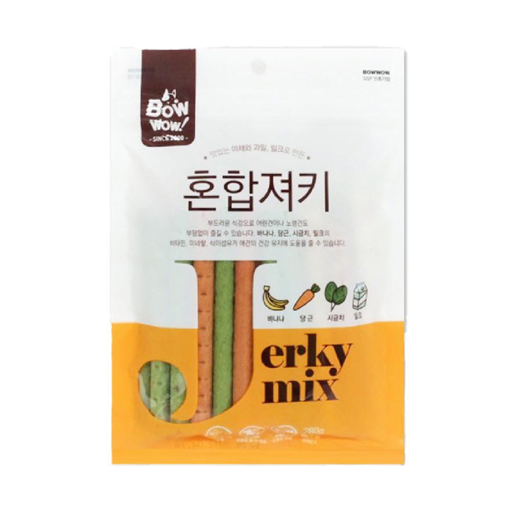 Snack Jerky hỗn hợp Bowwow chó, mèo-280g