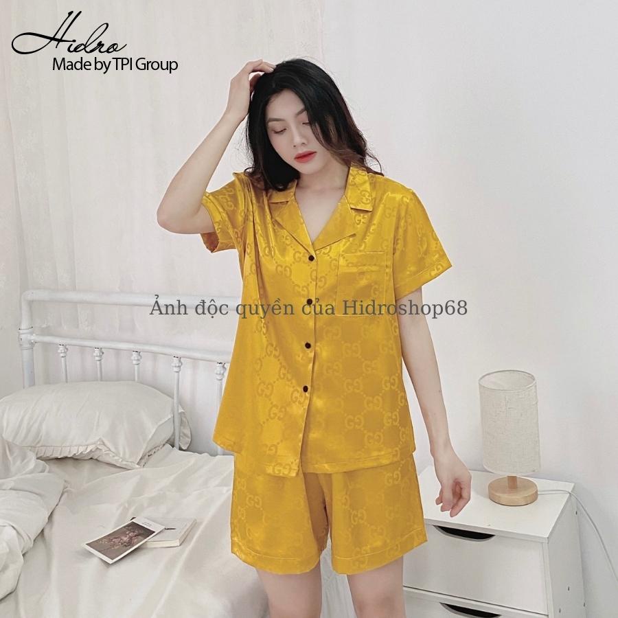 Đồ bộ pijama lụa gấm cộc cộc chữ sang chảnh