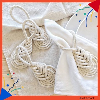 Set 6 Vòng Quấn Khăn Ăn Bằng Dây Cotton Bện Thủ Công Thông Dụng Phong Cách Bắc Âu Cho Tiệc Tùng