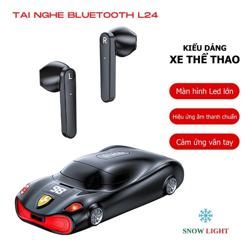 Tai Nghe Bluetooth không dây L24 Snow Light Mô hình xe ô tô độc đáo, chơi game nghe nhạc, âm thanh sắc nét, nút cảm ứng