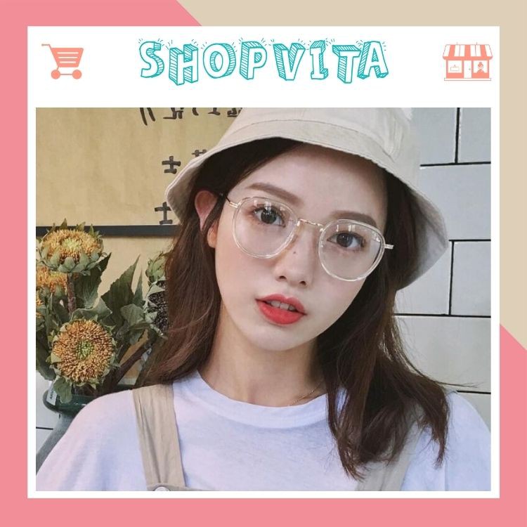 Gọng Kính Cận Nữ Shopvita Gọng Kính Tròn Kính Thay Được Tròng Cận Siêu Bền, Chống Xước, Giá Tốt-VT20