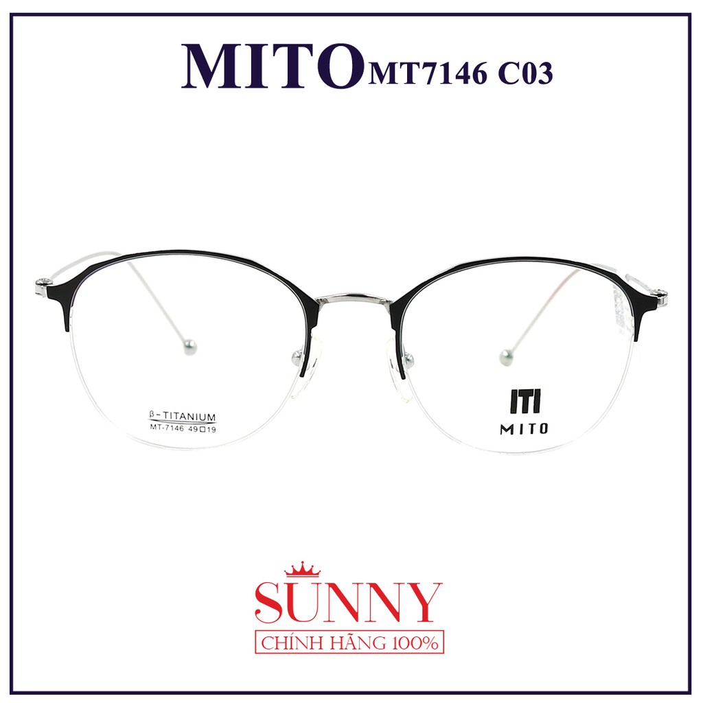 MT7146  - Gọng kính Mito unisex (nhiều màu) chính hãng Italia - - kèm tem chống hàng giả do bộ công an cấp