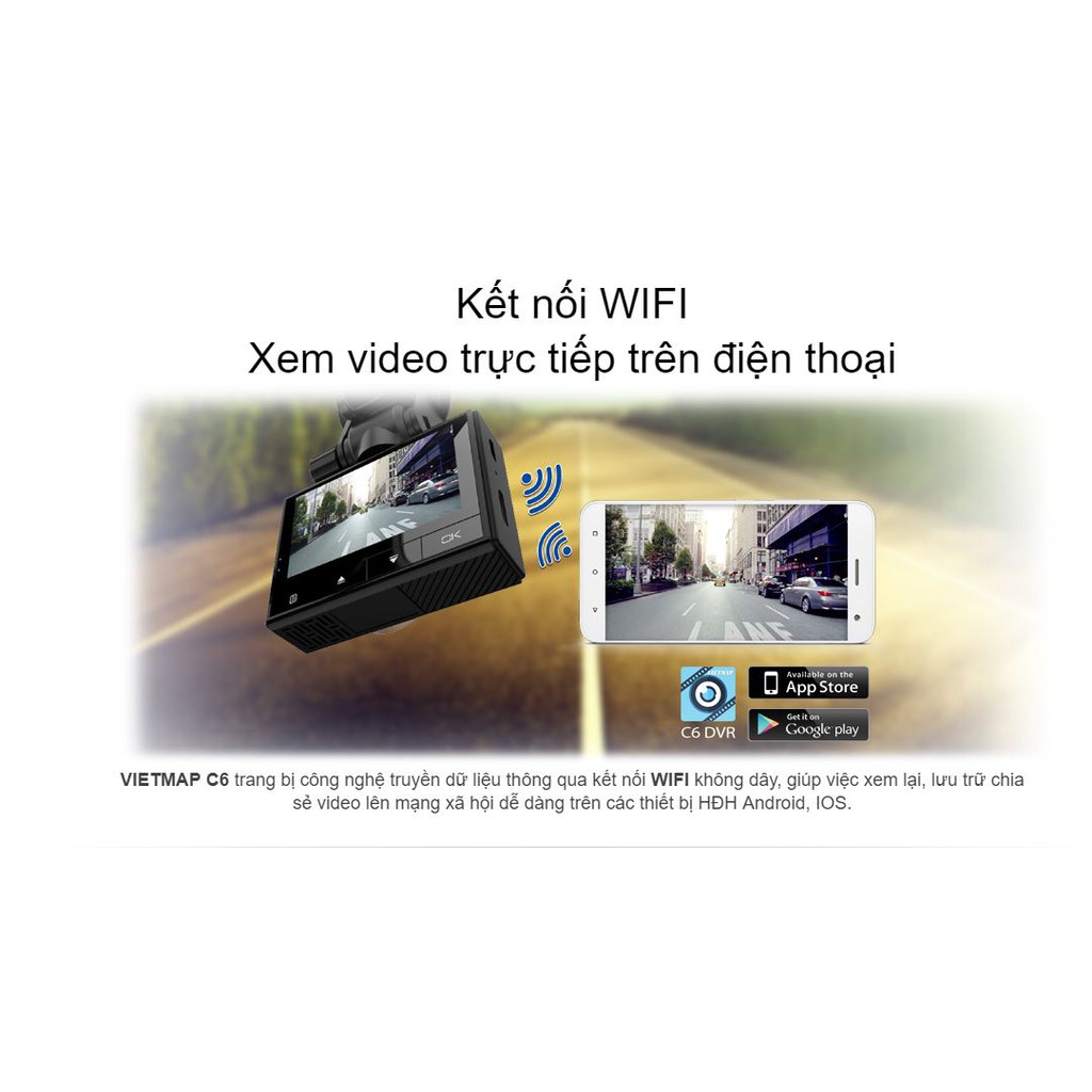 [Hỗ Trợ Lắp Đặt Miễn Phí Tận Nơi] CAMERA HÀNH TRÌNH VIETMAP C6 WIFI CẢM BIẾN SONY+THẺ NHỚ