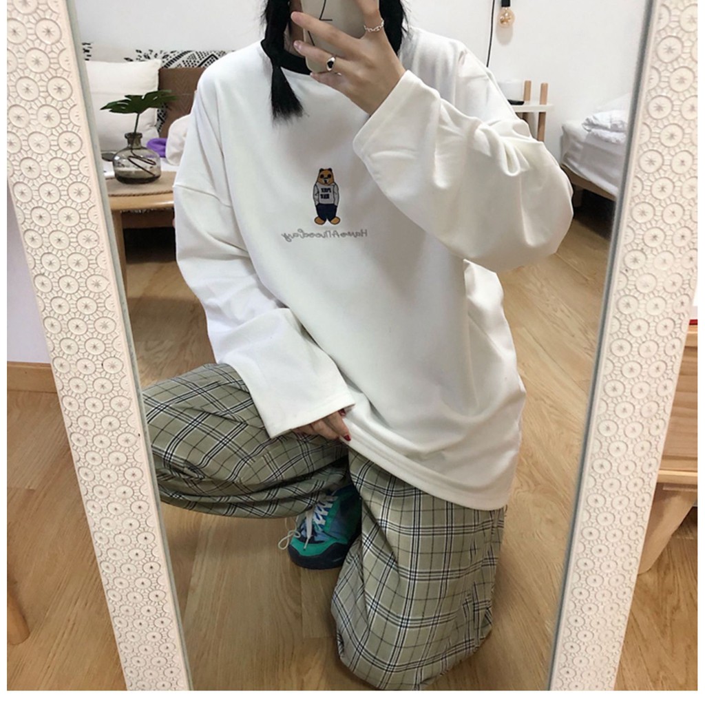 Áo thun dài tay  GẤU HAVE  phông Unisex nam nữ tee oversize form rộng pull Ulzzang Streetwear Hàn Quốc vải mềm