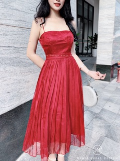 Váy 2 dây dập ly V505 KYMIE