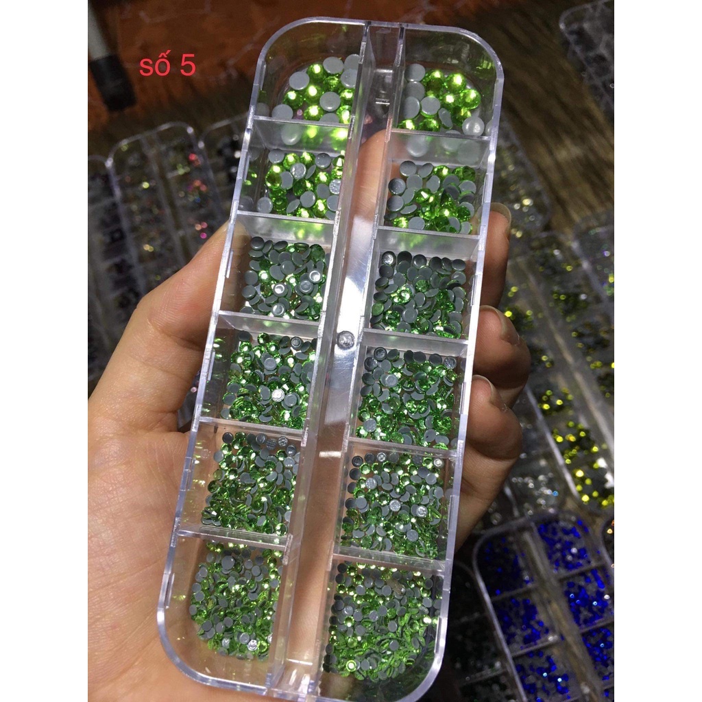 Đá Khay Chân Keo 12 Ô Mix Size, Hàng Chuẩn Công Ty - Tổng Kho Chuyên Nail Mi