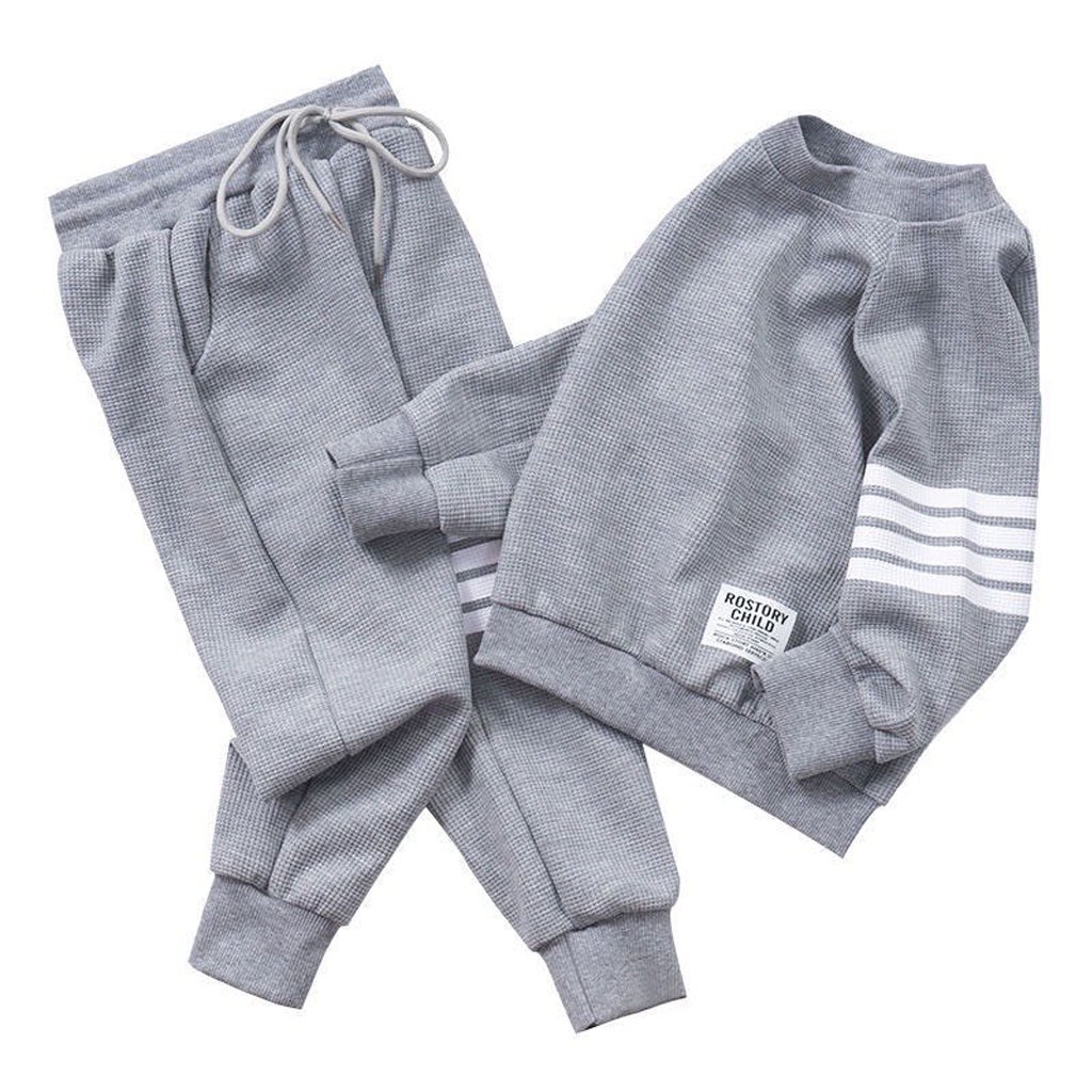 Bộ Thu Đông Kẻ Ba Vạch LILA KIDS, Đồ Bộ Dài Tay Cho Bé Chất Cotton Tổ Ong Mềm Mịn Cho Bé Từ 7-28kg