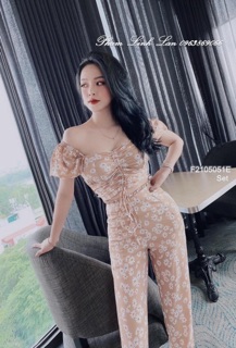 Set hoa cúc áo croptop