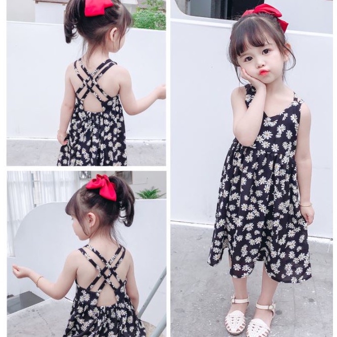 (8-30kg) Váy bé gái hoa cúc AM715 - đầm maxi bé gái đan lưng TTR315 TTN20