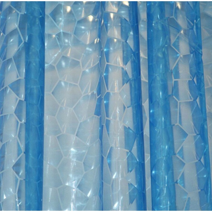 Rèm Phòng Tắm / Rèm cửa sổ hoạ tiết Kẻ trong XANH DƯƠNG  180x180