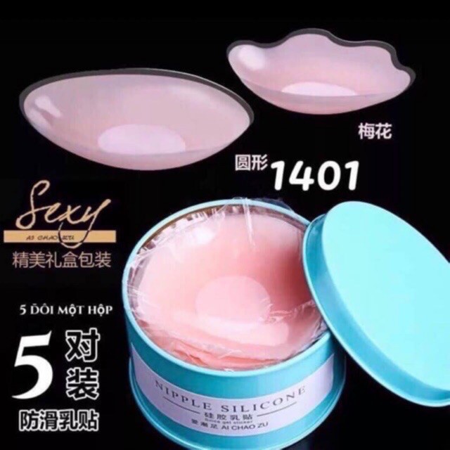 Hộp 5 cặp  miếng dán nhũ hoa silicon LYMIA