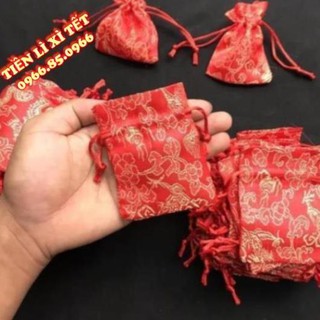 Túi gấm đỏ may mắn Long Phụng