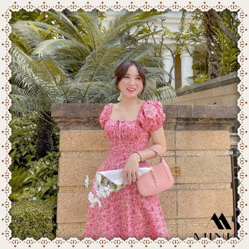 [HÀNG THIẾT KẾ] Váy Hoa Cổ Vuông Nàng Thơ - Chất liệu Thô Nhập Khẩu - Phiên Bản Hoa Hồng Nhí Vintage | BigBuy360 - bigbuy360.vn