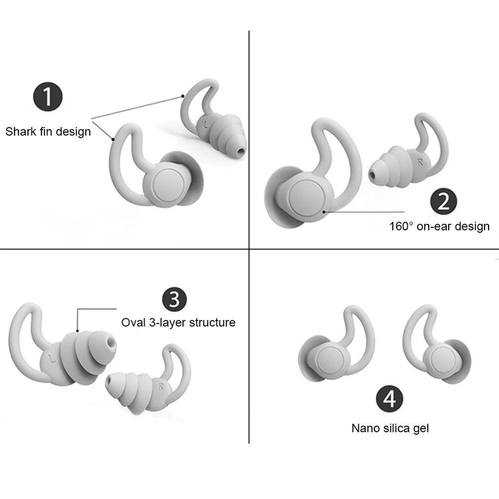 Nút Bịt Tai Chống Ồn Bằng Silicon Mềm Tiện Dụng Khi Đi Bơi