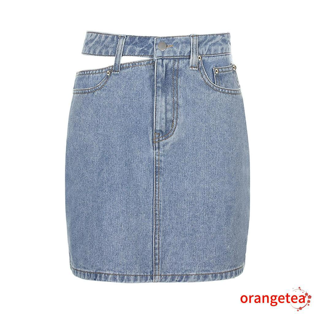 Chân Váy Jeans Chữ A Thời Trang Quyến Rũ Cho Nữ