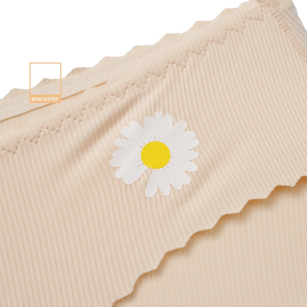 [Mã FAMALLT5 giảm 15% đơn 150k] Quần lót thun gân cắt viền màu trơn hoạ tiết hoa cúc BOM SISTER Q2020 | BigBuy360 - bigbuy360.vn