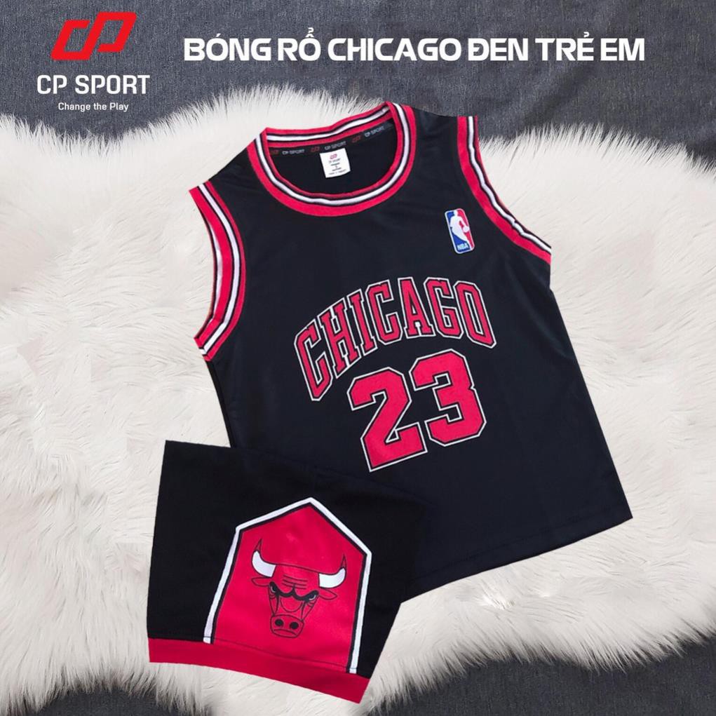 Bộ quần áo bóng rổ cao cấp trẻ em Chicago Bulls màu đỏ  ཾ