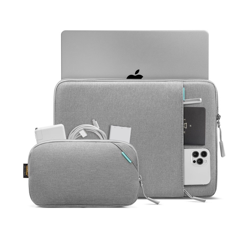 Túi chống sốc 360* protective kèm túi phụ kiện cho macbook pro 14” xám