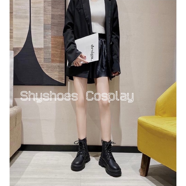 🌼Giày boot khoá kéo đế 2 tầng phong cách cá tính  525