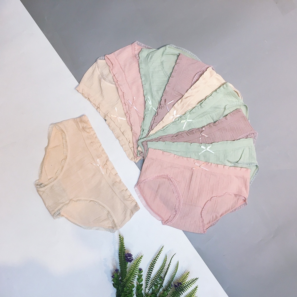 Quần chip nữ kháng khuẩn cạp viền nơ chất cotton tăm mịn mát | BigBuy360 - bigbuy360.vn