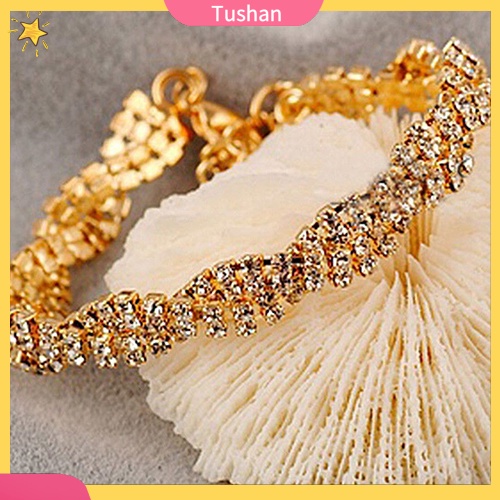 Vòng đeo tay mạ bạc đính đá sang trọng hợp thời trang