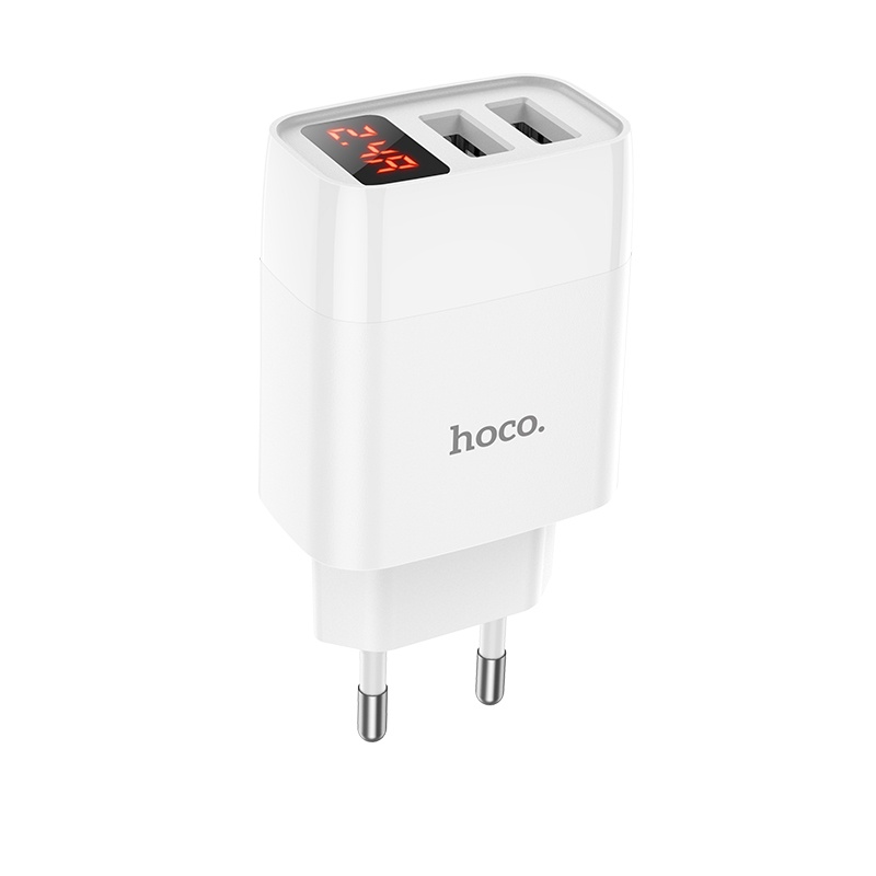 Cốc sạc nhanh/ Củ sạc nhanh Hoco C86/C86A 2 cổng đèn LED sạc nhanh 2.4A - CHÍNH HÃNG
