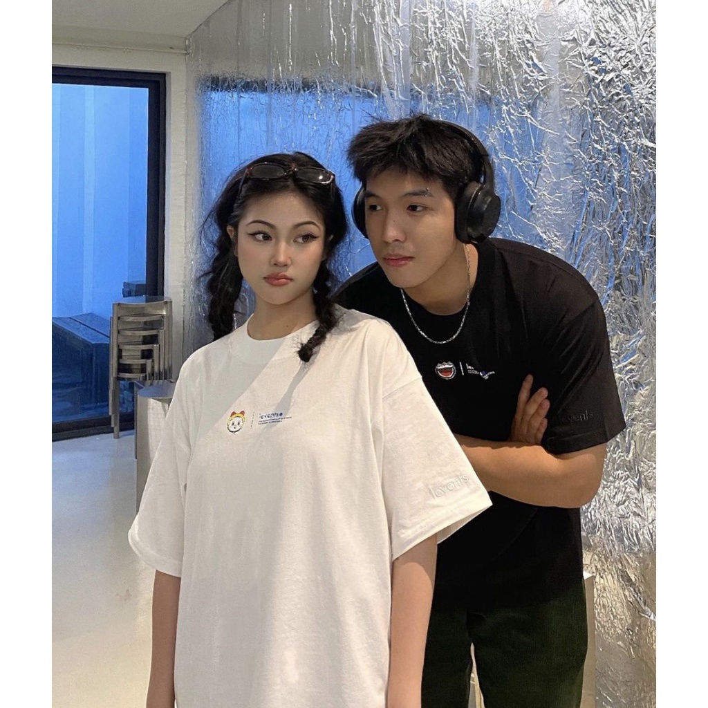 Áo thun Levents DORAEMON MiniCat vải Cotton dày mịn, logo thêu