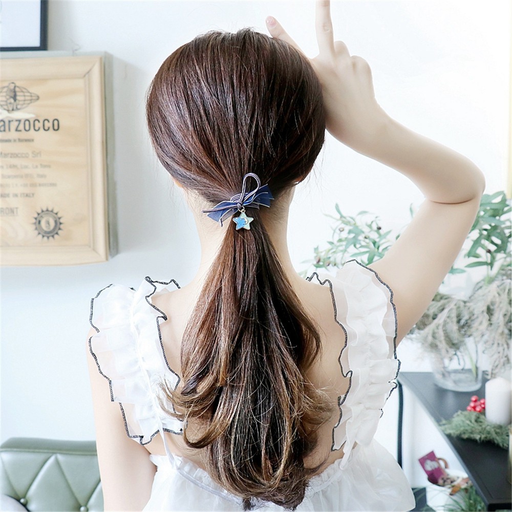 【COD】Dây Buộc Tóc Hai Lớp Co Giãn Hình Ngôi Sao Thời Trang Cho Nữ