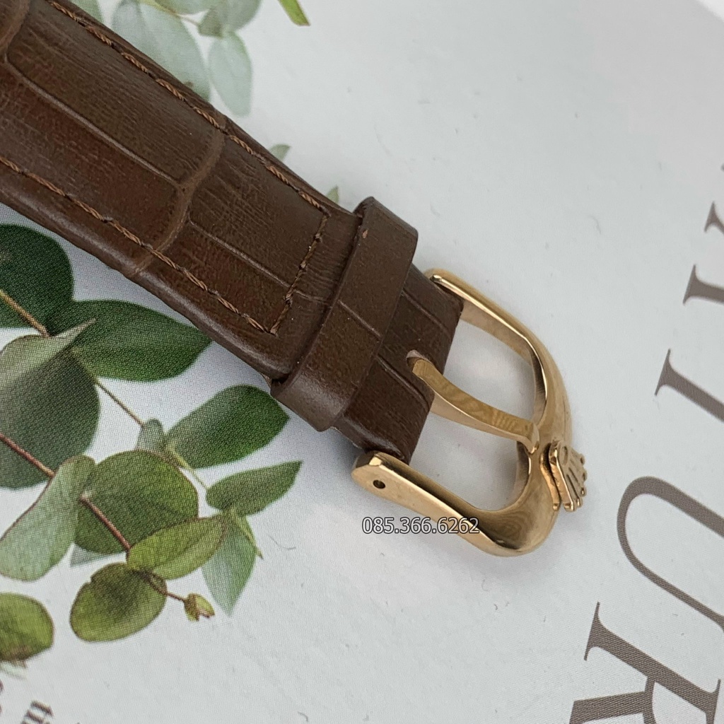 Đồng hồ nam Rolex cơ Automatic máy Nhật Mẫu 6 kim nâu cafe dây da size 40-41mm