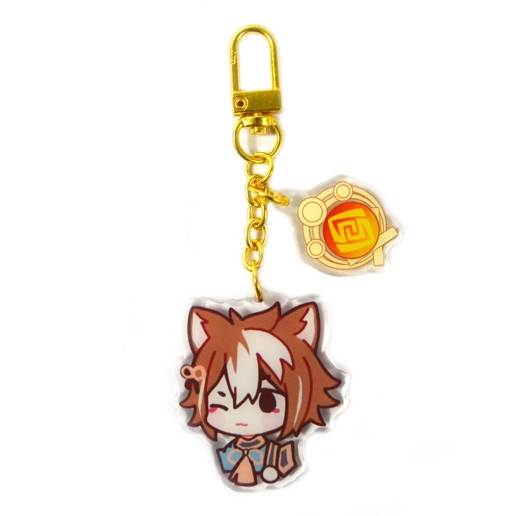 Móc khóa GENSHIN IMPACT ver CHIBI VÀNG mica trong acrylic in hình anime chibi game