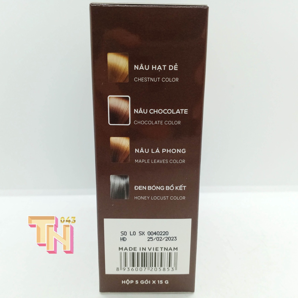 NHUỘM TÓC DƯỢC LIỆU THÁI DƯƠNG MÀU NÂU Chocolate Hộp 5 gói