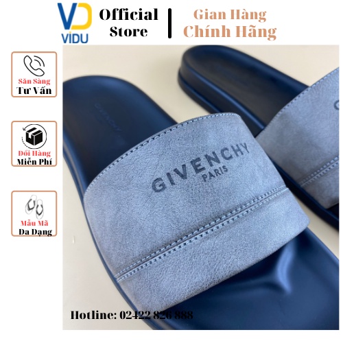 Dép nam thời trang GYVENCHY ViDu 21104 màu xám đen đế cao su siêu bền, full box