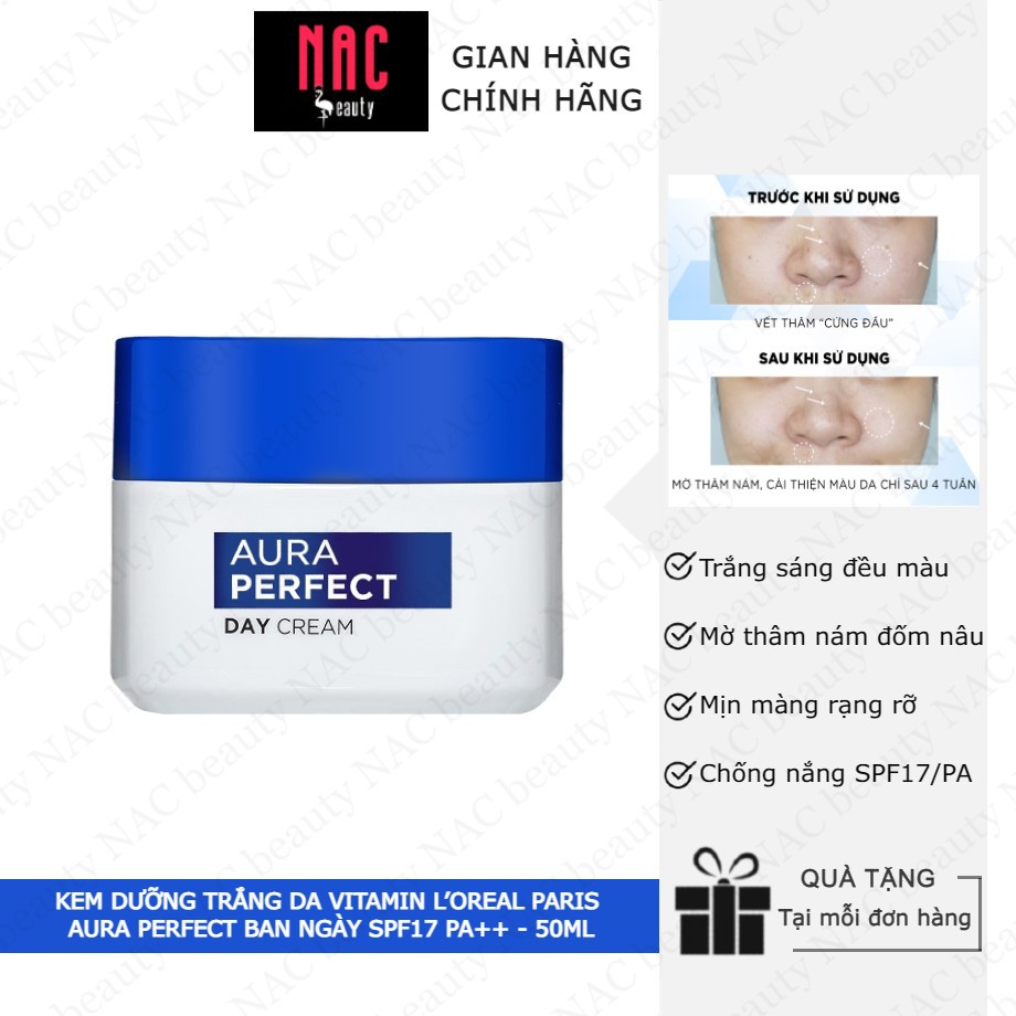 Kem dưỡng trắng da vitamin L’Oreal Paris Aura Perfect ban ngày SPF17 PA++ 50ml