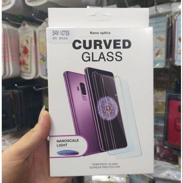 Dán kính cường lực full màn keo UV samsung galaxy note 9