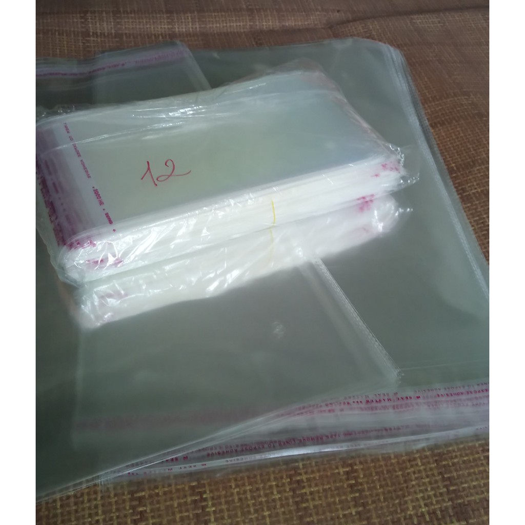 [Giá Hủy Diệt] 1 kg túi bọc ni lông OPP bóng kiếng dán miệng đựng quần áo, hàng hóa (bịch nilon lì xì trang sức)