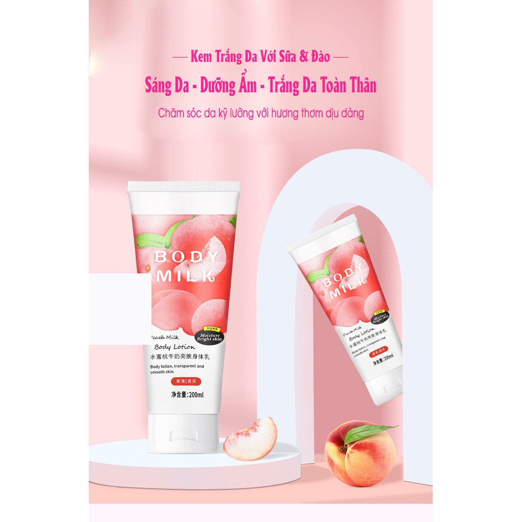 [CHÍNH HÃNG] FUSHITING Sữa Dưỡng Thể Trắng Da Chiết Xuất Đào Làm Trắng Làm Mờ Thâm Cấp ẩm Chống Năng 150g | BigBuy360 - bigbuy360.vn