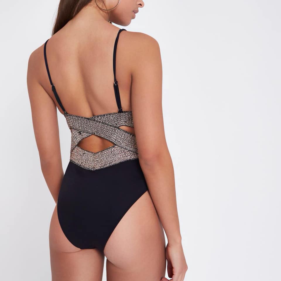 Bikini cut out sexy phối kim tuyến ánh nhũ - tạo eo thon gọn | BigBuy360 - bigbuy360.vn