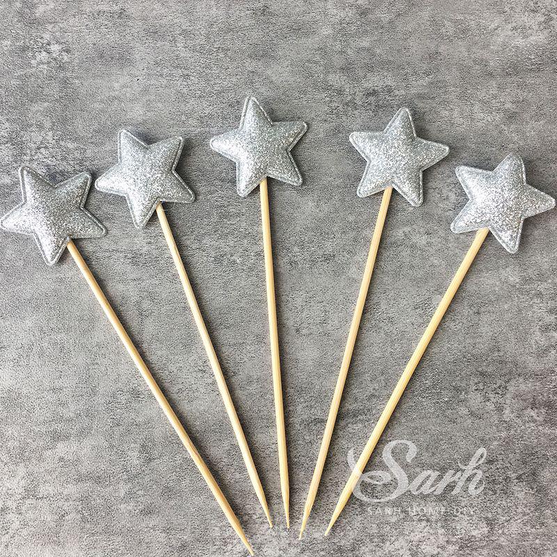 Que cắm sao nhũ bạc (5 que)