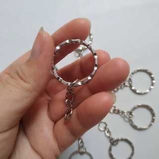 Gói 10 khoen móc khóa 2.5 cm (khung tròn lượn sóng)