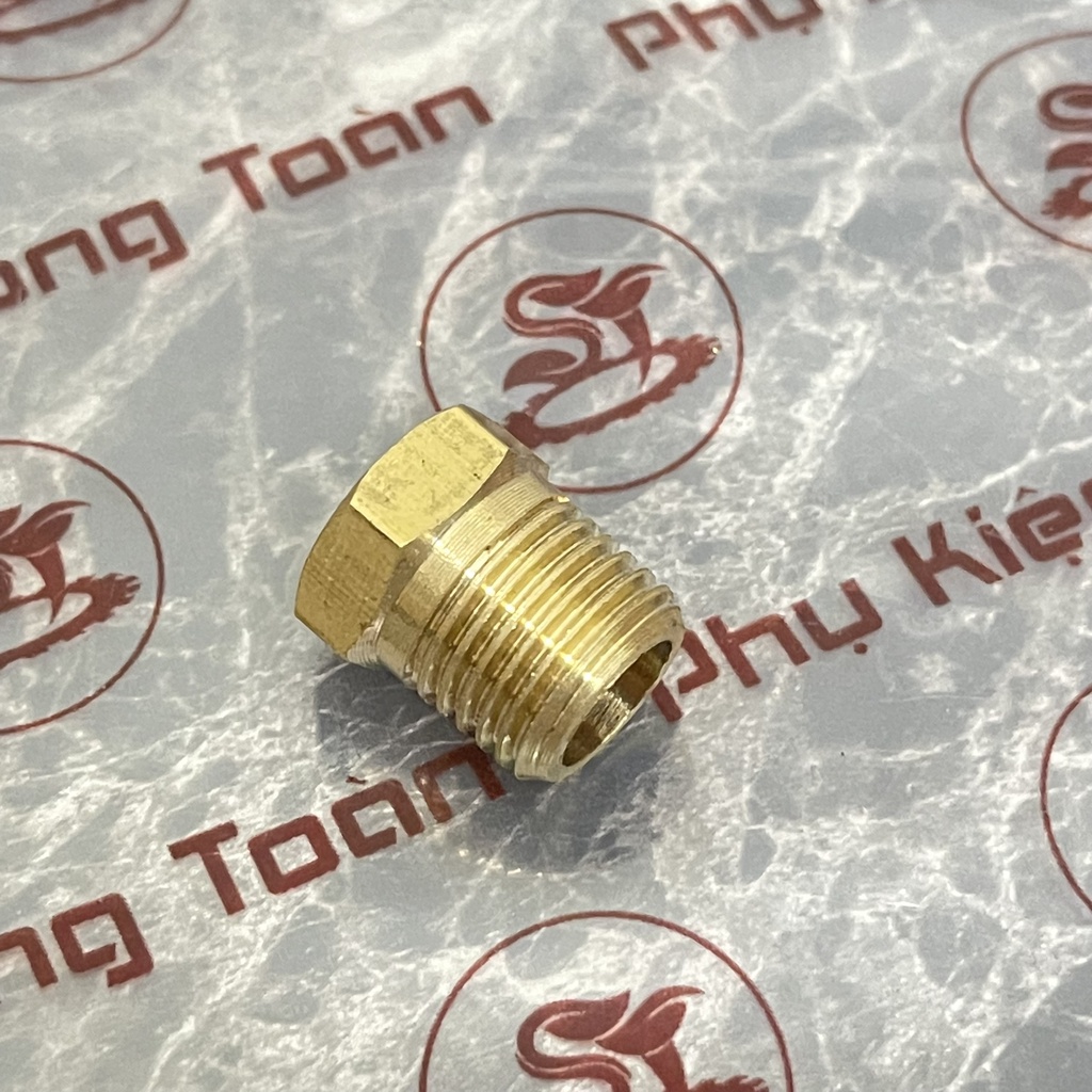 [BỊT REN NGOÀI] Nút đầu bịt ren ngoài ngặn chặn dòng chảy khí nén ren BSP - Bằng đồng (Brass pipe fitting plug cap male)