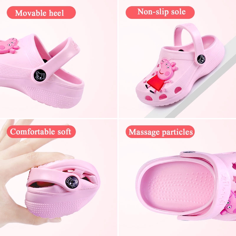 Dép trẻ em đế mềm chống trượt trang trí heo Peppa dễ thương AYUER