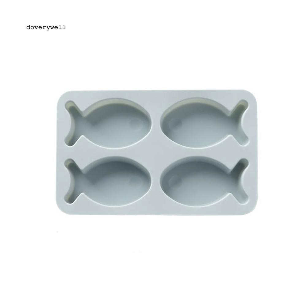 Khuôn silicone 4 ô làm bánh , xà phòng , sô cô la hình cá đáng yêu