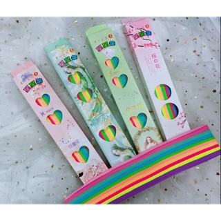 Giấy gấp sao họa tiết cute, giấy thủ công Nhật Bản, giấy thủ công origami, giấy làm hoa giấy mầu trơn nhiều mầu