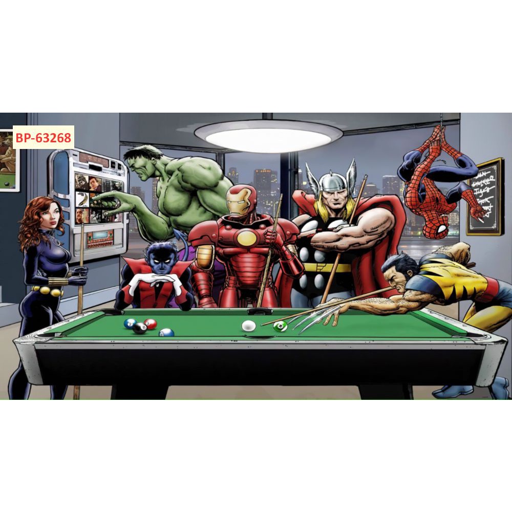 Tranh dán tường club bi-a bằng vải lụa  3D