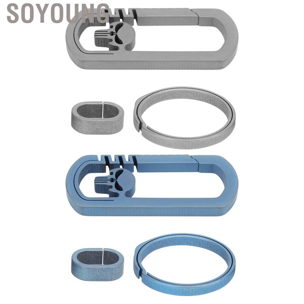 Soyoung Titanium Alloy Keychain Men's Waist Belt Buckle Outdoor Carabiner Hanging Key Ring