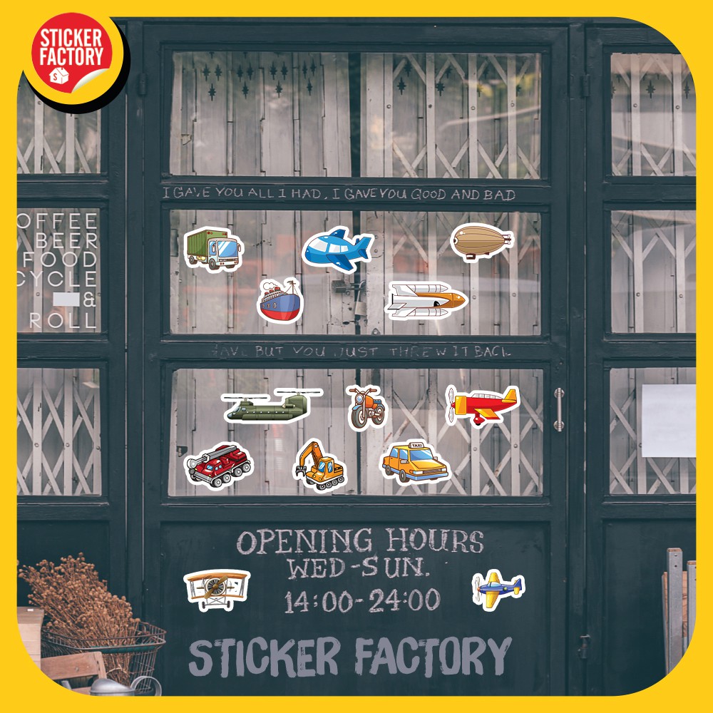 Set 100 Sticker hình dán - Transportation for Kids - Phương tiện giao thông - STICKER FACTORY